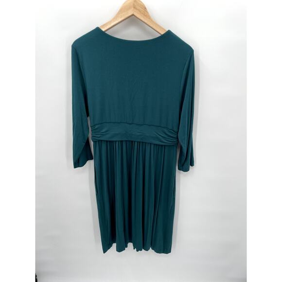 SOMA 3/4 Sleeve Stretch Jersey Midi Dress // L - Picture 6 of 6